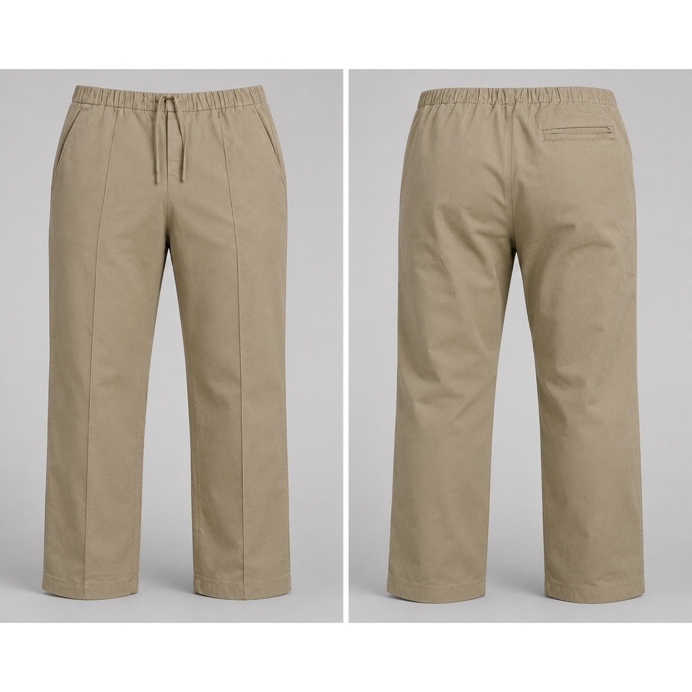 Lululemon Pintuck Pull On Pants Mens Medium Cotton Twill Trouser Dress Khaki XL